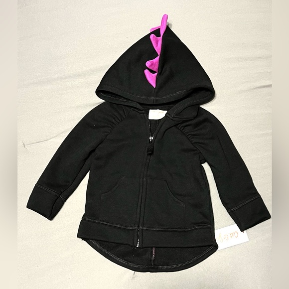 Cat & Jack Dino Dragon infant girls black hoodie size 12M Halloween - Picture 2 of 2